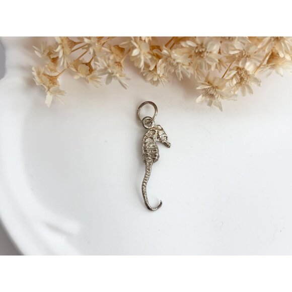 Seahorse Figural Nautical Sterling Silver 925 Vintage Pendant | Charm - Picture 2 of 10